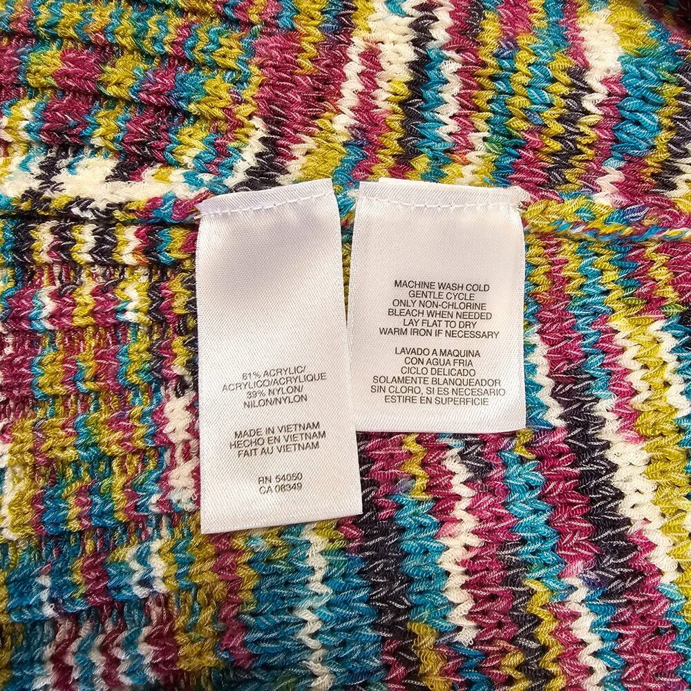 Evan Picone Multi Color Open Front Knit Cardigan … - image 5